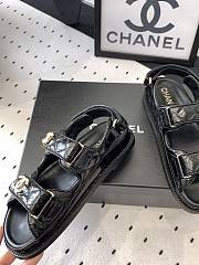 Fortok Chanel Sandals Logo Black  - 3