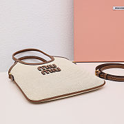 Fortok Miu Miu Ivy Canvas Tote Beige 20 x 24 cm - 5