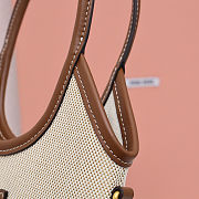 Fortok Miu Miu Ivy Canvas Tote Beige 20 x 24 cm - 4