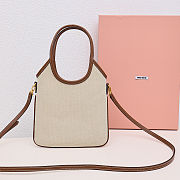 Fortok Miu Miu Ivy Canvas Tote Beige 20 x 24 cm - 3