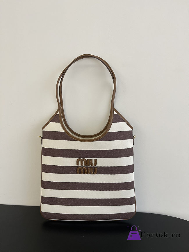 Fortok Miu Miu IVY canvas and leather bag 35×40cm  - 1