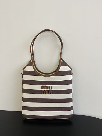 Fortok Miu Miu IVY canvas and leather bag 35×40cm 