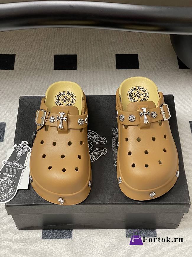 Fortok Chrome Hearts Crocs Brown - 1