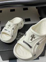 Fortok Chrome Hearts Y2K Mules White - 2