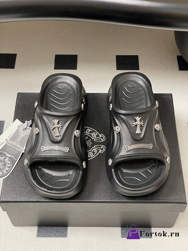 Fortok Chrome Hearts Y2K Mules Black - 1