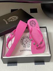 Fortok Chrome Hearts Y2K High Heels Slippers Hot Pink - 5
