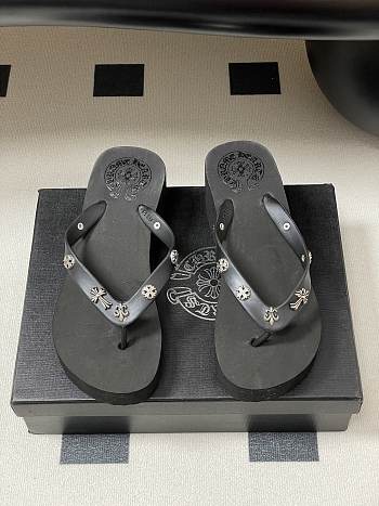 Fortok Chrome Hearts Y2K High Heels Slippers Black