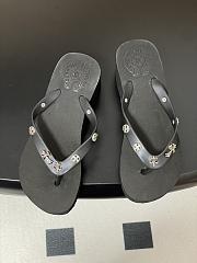 Fortok Chrome Hearts Y2K High Heels Slippers Black - 6