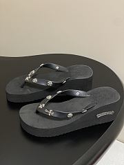 Fortok Chrome Hearts Y2K High Heels Slippers Black - 3