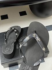 Fortok Chrome Hearts Y2K High Heels Slippers Black - 2