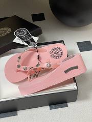 Fortok Chrome Hearts Y2K High Heels Slippers Baby Pink - 6