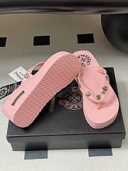 Fortok Chrome Hearts Y2K High Heels Slippers Baby Pink - 4