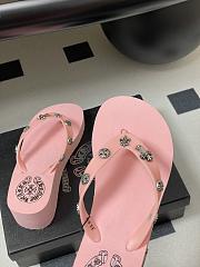 Fortok Chrome Hearts Y2K High Heels Slippers Baby Pink - 2
