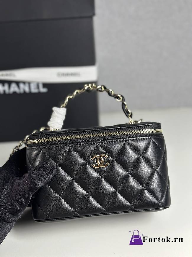 Fortok Chanel Handle Vanity Black 17cm - 1