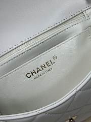 Fortok Chanel Flap Bag White With Black Line 19.5cm - 6