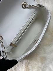 Fortok Chanel Flap Bag White With Black Line 19.5cm - 4