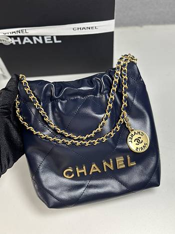Fortok Chanel 22 Mini Bag Navy Blue 20cm