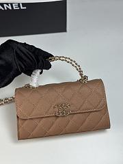 Fortok Chanel Long Purse Handle Brown 18cm - 1