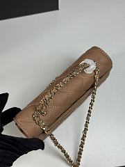Fortok Chanel Long Purse Handle Brown 18cm - 6
