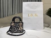 Fortok Dior Micro Lady Dior Crystal Embellished Bag in Black 12 x 10.2 x 5cm - 1