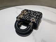 Fortok Dior Micro Lady Dior Crystal Embellished Bag in Black 12 x 10.2 x 5cm - 6