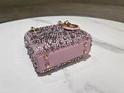 Fortok Dior Micro Lady Dior Crystal Embellished Bag in Baby Pink 12 x 10.2 x 5cm - 6