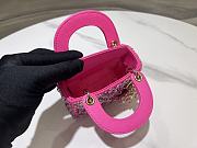 Fortok Dior Micro Lady Dior Crystal Embellished Bag in Fuchsia 12 x 10.2 x 5cm - 4