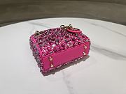Fortok Dior Micro Lady Dior Crystal Embellished Bag in Fuchsia 12 x 10.2 x 5cm - 6
