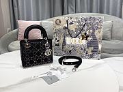 Fortok Dior Mini Lady Dior Bag Black Strass Cannage Satin 17x15x7cm - 1