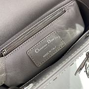 Fortok Dior Mini Lady Dior Bag Gray Strass Cannage Satin 17x15x7cm - 2