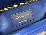 Fortok Mini Lady Dior Bag Metallic Lambskin and Celestial Blue Satin Embroidered with Beads 20-17-8cm - 3