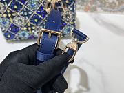 Fortok Mini Lady Dior Bag Metallic Lambskin and Celestial Blue Satin Embroidered with Beads 20-17-8cm - 2