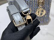 Fortok Dior Medium Lady Dior Bag Grey Calfskin with Fishnet Embroidery in Metal Beads 20 x 16.5 x 8 cm - 2