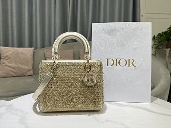 Fortok Dior Lady Dior Embroidered With Gold Details 24 x 20 x 11cm