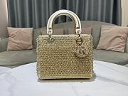 Fortok Dior Lady Dior Embroidered With Gold Details 24 x 20 x 11cm - 4