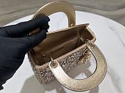 Fortok Dior Lady Dior Gold Embroidered with Beads 17 x 15 x 7 cm - 6