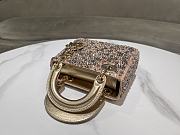 Fortok Dior Lady Dior Gold Embroidered with Beads 17 x 15 x 7 cm - 4