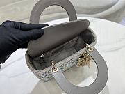Fortok Dior Small Dior Bag Grey Smooth Calfskin And Satin With Bead Embroidery 20 x 16.5 x 8cm - 2