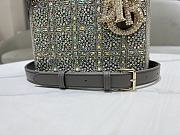 Fortok Dior Small Dior Bag Grey Smooth Calfskin And Satin With Bead Embroidery 20 x 16.5 x 8cm - 5