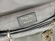 Fortok Dior Small Dior Bag Grey Smooth Calfskin And Satin With Bead Embroidery 20 x 16.5 x 8cm - 6