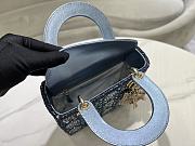 Fortok Dior Small Dior Bag Blue Smooth Calfskin And Satin With Bead Embroidery 20 x 16.5 x 8cm - 2