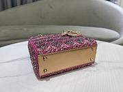 Fortok Dior Small Dior Bag Pink Smooth Calfskin And Satin With Bead Embroidery 20 x 16.5 x 8cm - 5