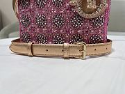 Fortok Dior Small Dior Bag Pink Smooth Calfskin And Satin With Bead Embroidery 20 x 16.5 x 8cm - 4