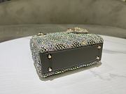 Fortok Dior Small Dior Bag Green Smooth Calfskin And Satin With Bead Embroidery 20 x 16.5 x 8cm - 5