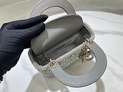 Fortok Dior Small Dior Bag Green Smooth Calfskin And Satin With Bead Embroidery 20 x 16.5 x 8cm - 3
