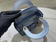 Fortok Dior Small Dior Bag Blue Smooth Calfskin And Satin With Bead Embroidery 17×15×7cm - 2