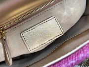 Fortok Dior Small Dior Bag Pink Smooth Calfskin And Satin With Bead Embroidery 17×15×7cm - 5