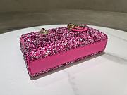 Fortok Dior Small D-Joy Bag Pink Smooth Calfskin And Satin With Bead Embroidery 22 x 12 x 6 cm - 6
