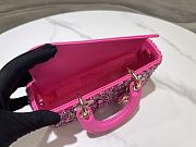 Fortok Dior Small D-Joy Bag Pink Smooth Calfskin And Satin With Bead Embroidery 22 x 12 x 6 cm - 5