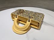 Fortok Dior Small D-Joy Bag Yellow Smooth Calfskin And Satin With Bead Embroidery 22 x 12 x 6 cm - 5
